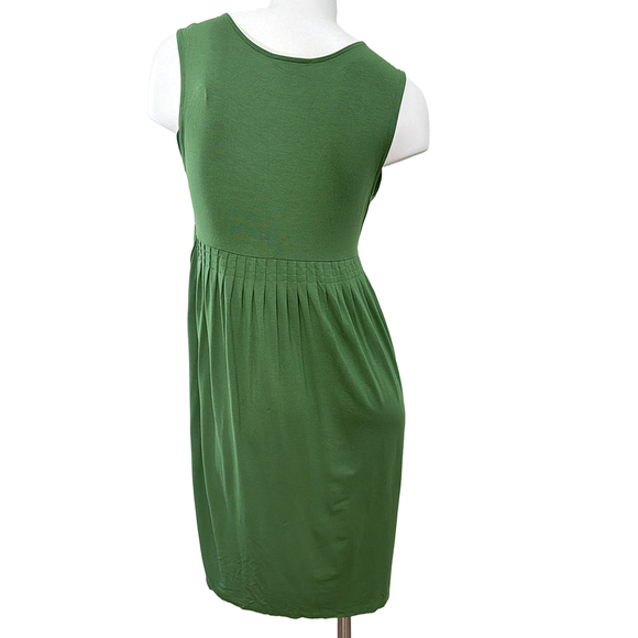 Ann taylor loft summer dress babydoll v-neck sleeveless green casual - Picture 3 of 6